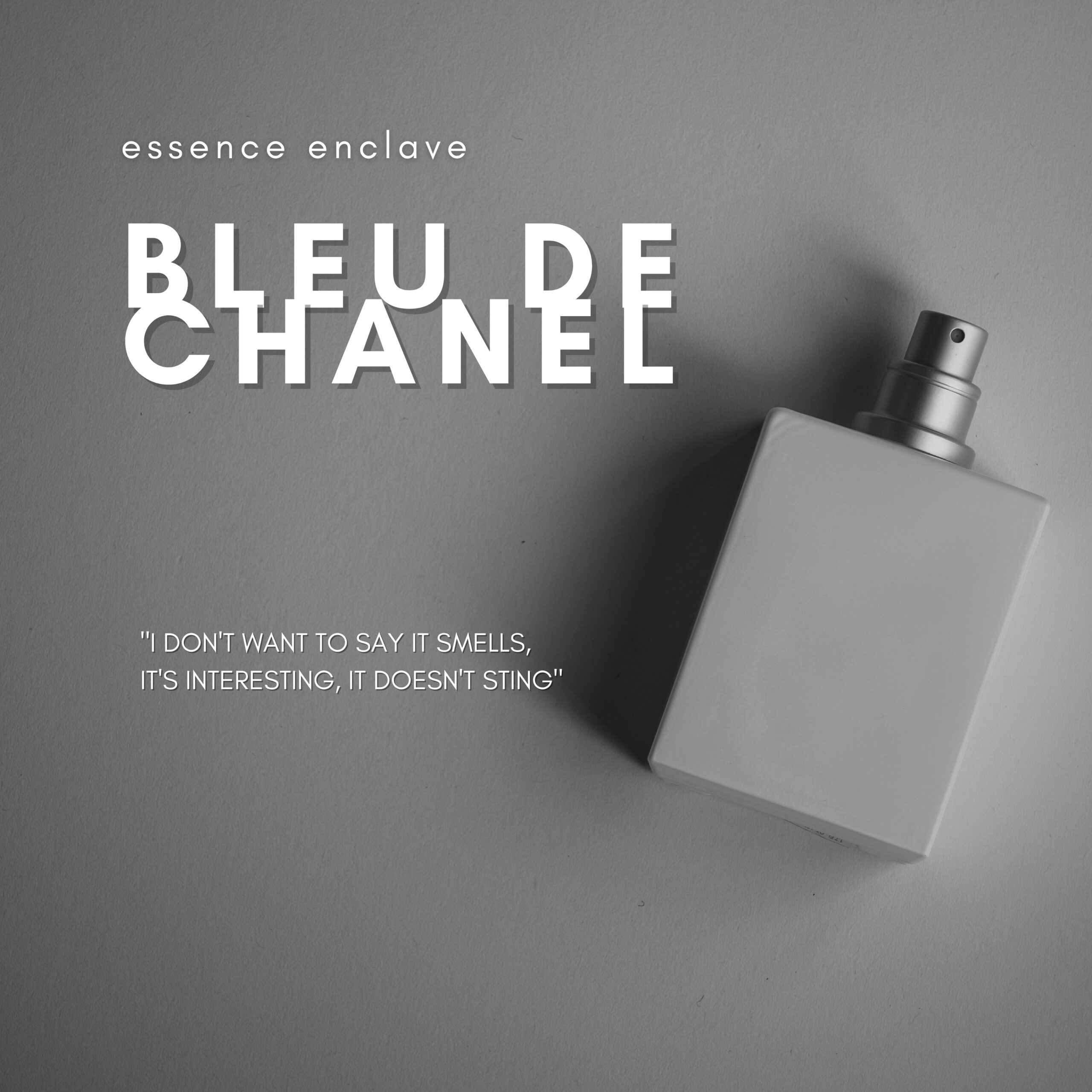 Black Minimal Perfume Label "Bleu De Chanel""
