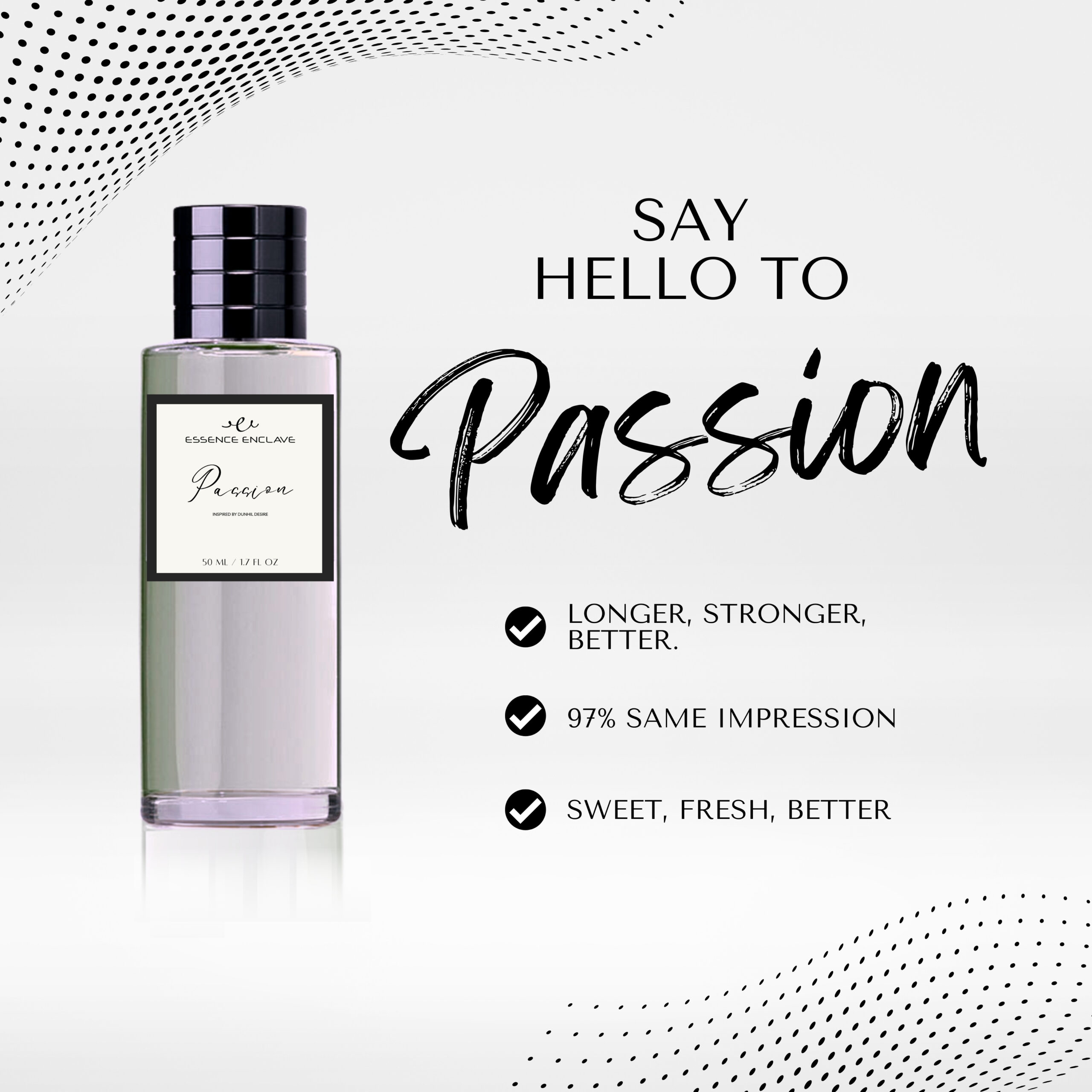Black Minimal Perfume Label "Dunhil Desire"